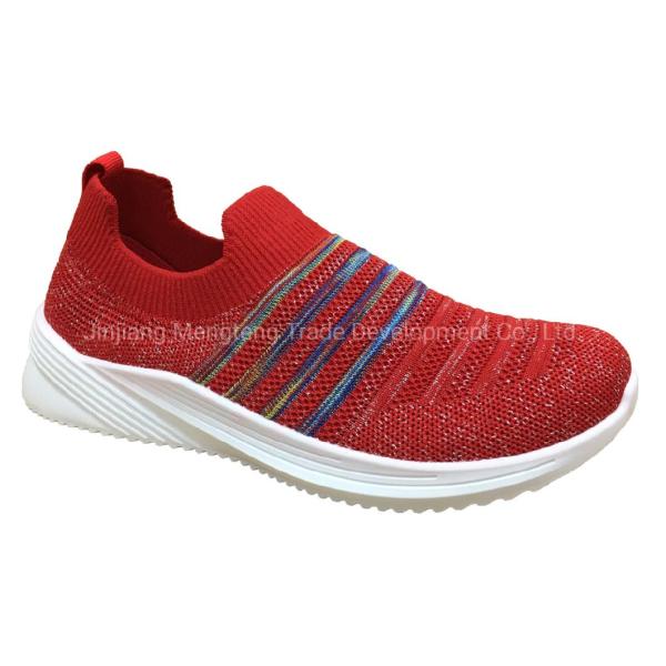 New Style Women′s Fashion Shoes Flyknit Shoes Suede Leather Sneaker Shoes Sport Shoes Walking Jogging Running Shoes Casual Shoes Ladies Shoes Injection Shoes