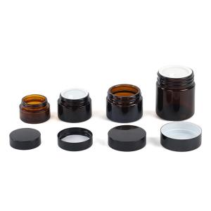 Amber 15ml 50ml Glass Cosmetic Cream Jar With Screw Cap