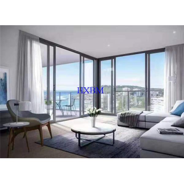 Buy Housing Project Double Glazed Sliding Windows 2.0mm Aluminum Profile Hurricane Proof at wholesale prices