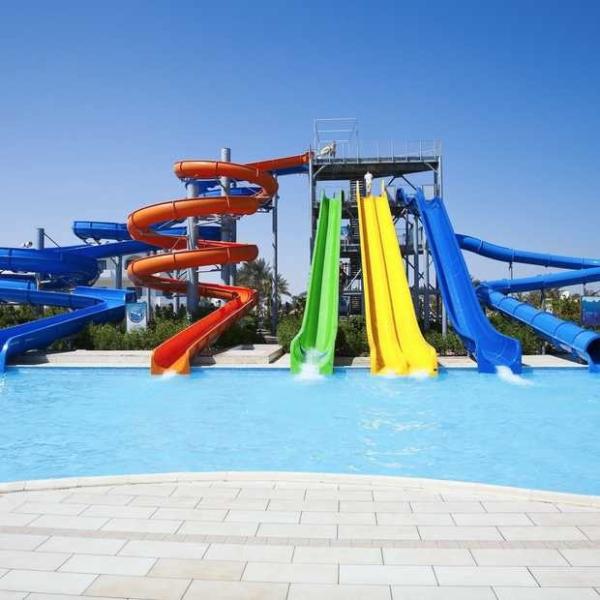 OEM Commercial Water Amusement Park Ride Fiberglass Tube Spiral Slide Set For Sale