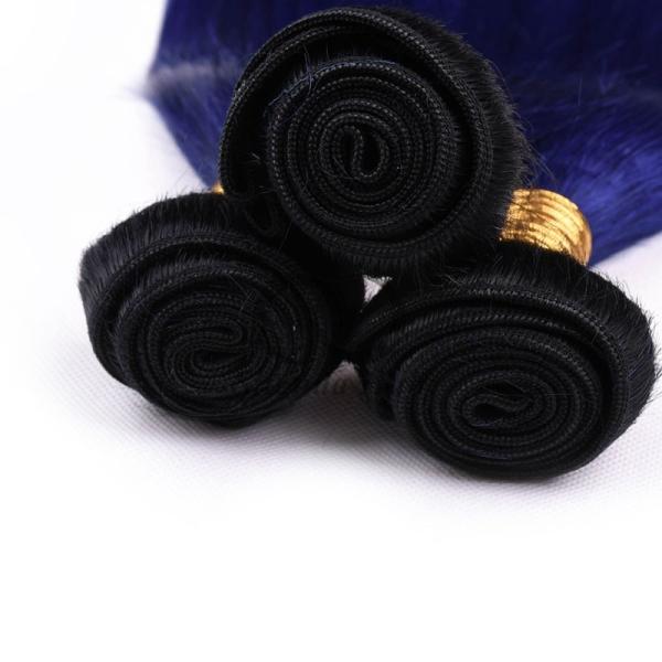 #T1B/Blue Straight Remy Human Hair Bundles Sew In Weave Bundles Brazilian Bundle Deals