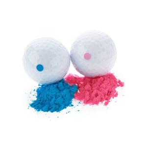 China 2 Inch Golf Ball Baby Reveal With Pink Blue Powder on sale