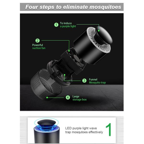 hot sales design USB professional pest control mosquito killer lamp plastic electric fly killer with wave light