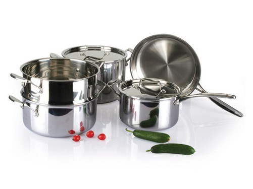 Buy 5Pcs 3-ply stainless steel cookware set SHCY-3013 at wholesale prices