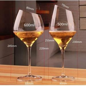 Customized Slanted Top Edge 450ml Fine Crystal Glasses