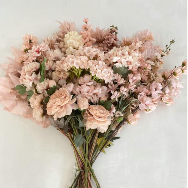 Dirty pink artificial flower wedding hall decoration artificial flowers, peonies, cherry blossoms and roses