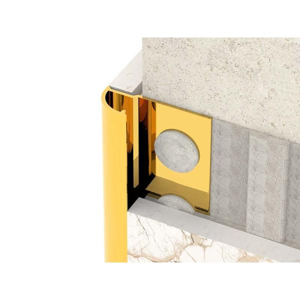 Buy TUV Stainless Steel Tile Trim Brushed Round Closing Metal Strip at wholesale prices