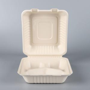 Clamshell Takeaway Food Box Taper Biodegradable Disposable Plate Dish Bagasse