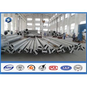 White Powder Coated steel transmission poles , Square steel pole once forming