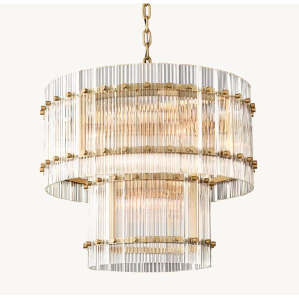 Buy San Marco Two Tier Round Crystal Chandelier Ceiling Light 22'' at wholesale prices