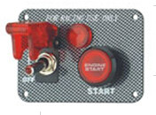 Buy Carbon Fiber Racing Ignition Switch Panel , Red Illuminated Engine Start Button at wholesale prices