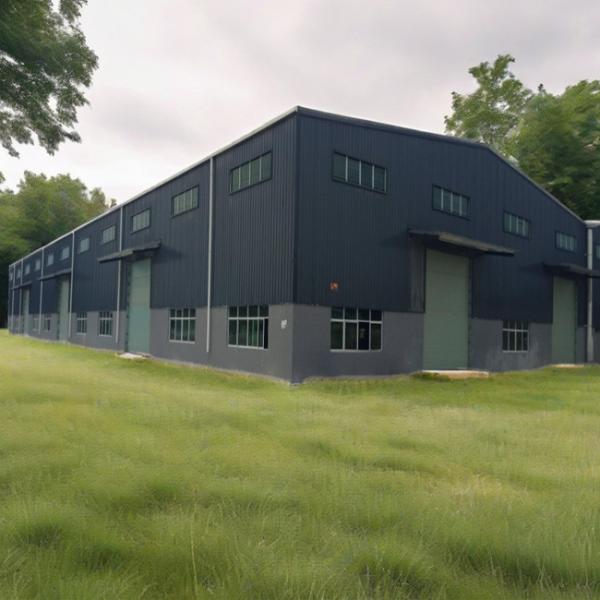 Large Span Prefab Steel Building Warehouse , Modern Commercial Metal Building