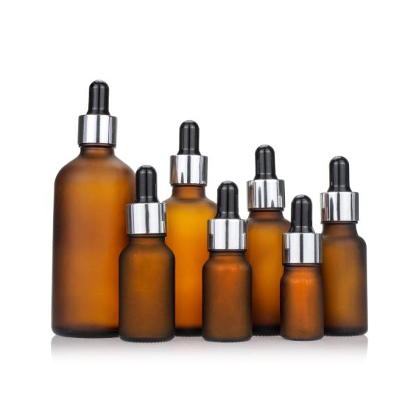 Amber Color Glass Dropper Bottle Printing Painting Hot Stamping Surface