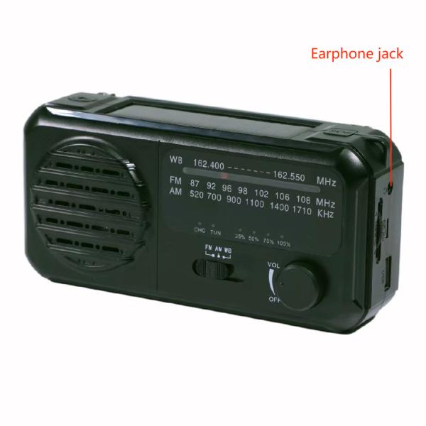 Buy Portable Solar Powered Hand Crank Radio Outdoor Emergency 2800mAh With Light at wholesale prices