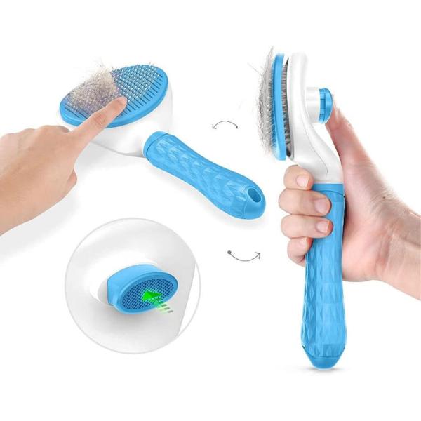 Antibacterial Slicker PET Cleaning Brush Pets Self Clean For Dog Hair Shedding