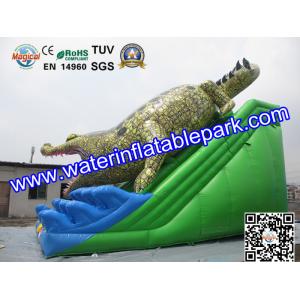 Commercial Crocodile Inflatable Slide , Inflatable Water Slide For Rental