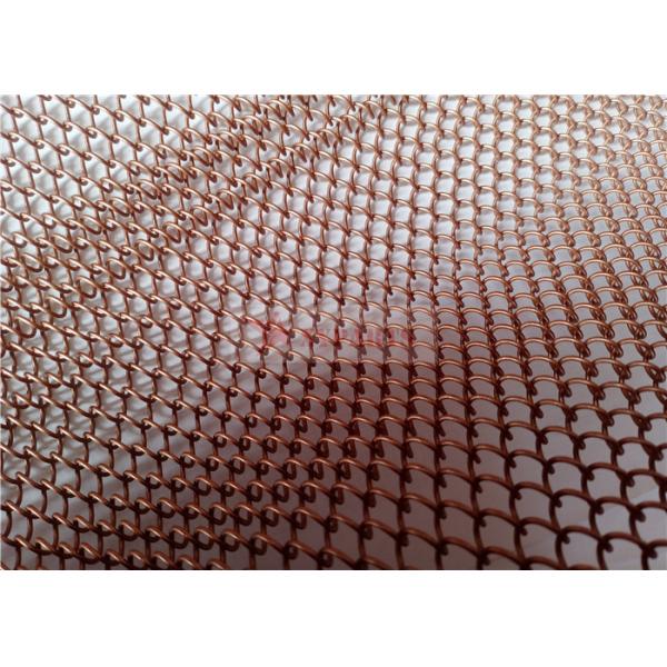 Aluminium Alloy Wire Mesh Coil Drapery Copper Color Used As Space Divider