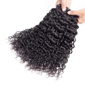 No Chemical Water Wave Bundles With Closure 100% Remy Indian Human Hair