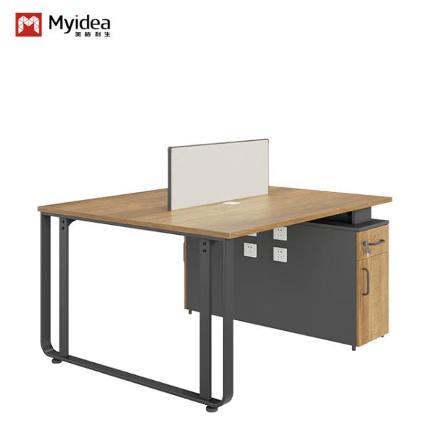 Two-Person Modular Office Desk Combination with customization Extendable Feature