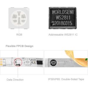 WS2811 IC=RGB IC Addressable Dream Color LED Strip 60LEDs/m IP65 Splash Proof