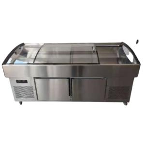 Stainless steel stepped display cabinet refrigeration refrigeration facilities