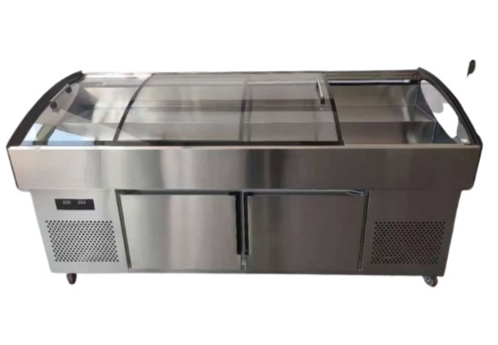 Buy Stainless steel stepped display cabinet refrigeration refrigeration facilities at wholesale prices