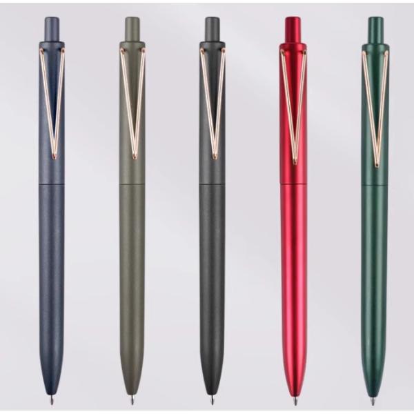 Signature Pen Business Professional Pen High end Metal Pen with Clip Press type Advertising Pen V-shaped Ball Pen