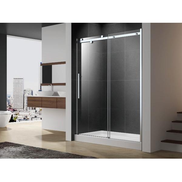 Sliding shower door with flat sliding stainless steel 304 rail shower enclosure