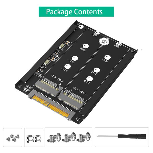 M.2 to U.2 Adapter for 2280/2260/2242/2230mm SSDs 100x70mm
