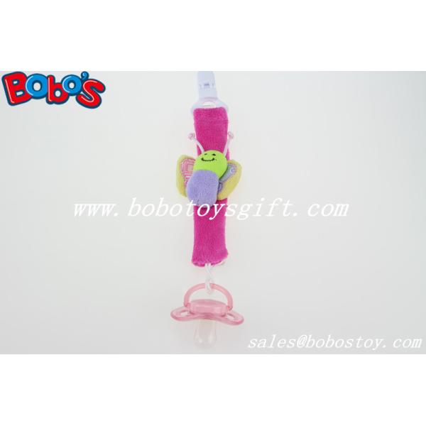 Buy Hot Pink Butterfly Plush Baby Pacifier Holder Personalized Pacifier Holder at wholesale prices