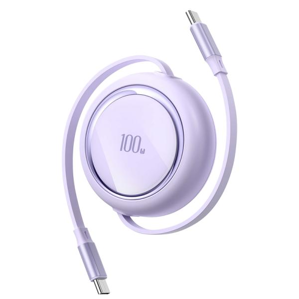 Retractable Magnetic Dual USB-C Data Cable CC60W PVC Compact Convenient