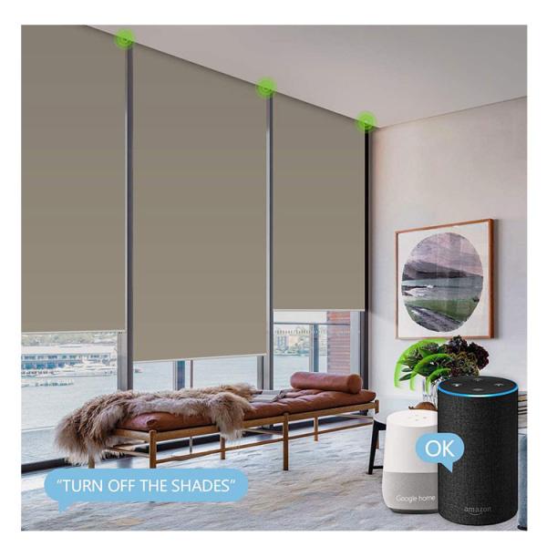 Buy Eco-friendly oil/waterproof smart home speaker APP bluetooth control tubular google motorized roller blinds blackout at wholesale prices