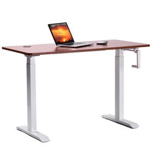 Commercial Furniture Modern Design Brown Wooden Manual Standup Desk for Small