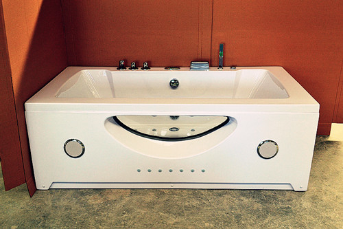 Double Jacuzzi Whirlpool Bath Tub Small Deep Soaking Tub Computer Control Ss