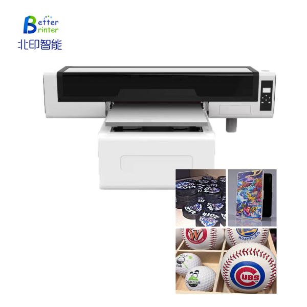 Small 6090uv Printer Plastic Wine Bottle Sign Inkjet Printer Tea Box Embossed Varnish G5i Print Head Printing Machine