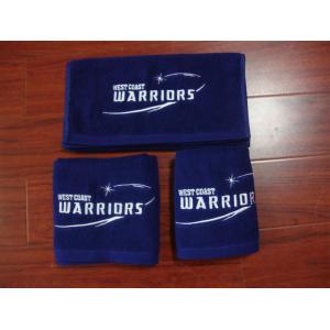 100% cotton Small MOQ blue color gym/sport/golf towel with custom brand logo