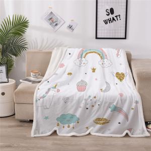 Cartoon Digital Printing Sherpa Fleece Blankets Soft Breathable