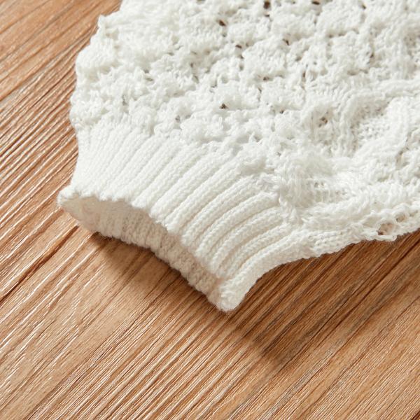 Cotton Newborn Infant Baby Clothes Boy Girl Knitted White Unisex Baby Summer Romper Onesie Bodysuit