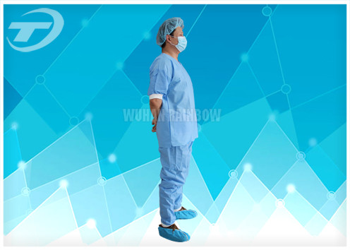 Buy Disposable Coveralls Waterproof Disposable Gown With Knitted Cuff at wholesale prices