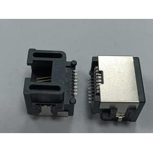 SMT Offset / Overhangs PCB RJ45 Jack , Modular RJ45 PCB Connector