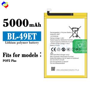 Stock BL-49ET 5000mAh BA2 Rechargeable Battery for Tecno POP 2 Plus Mobile Phone