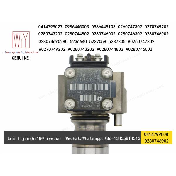 BOSCH GENUINE AND NEW UNIT FUEL PUMP 0414799008, 0414799002, 0280746902, A0280746902, 0260747302, 5236640, 5237058