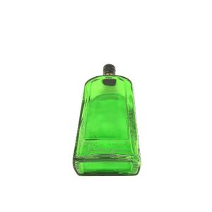 750ml Luxury Green Flat Empty Glass Wine Bottles With Screw Lid