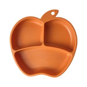Apple Shape Silicone Baby Tray Custom Suction Feeding Plate Set