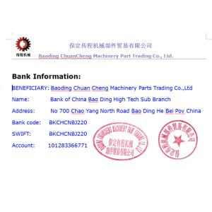 BAODING CHUAN CHENG MACHINERY PARTS TRADING CO., LTD. Certifications