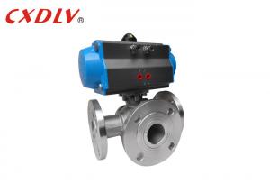 Quality Spring Return Single Acting Pneumatic Actuated 3 way Valve On Off Valve for sale