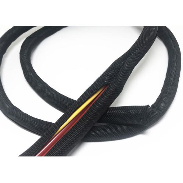 Heat Resistant Split Braided Wire Loom , Wire And Cable Sleeving Custom Size