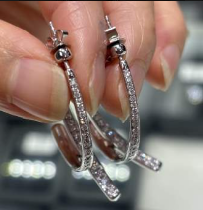 Tassel earrings DEF VVS Round Shape Lab Grown Diamonds PT950