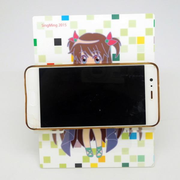 Private Logo Anime Phone Stand With Cartoon Photo Figure CMYK Printed