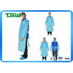 China Blue Waterproof 0.16mm CPE Disposable Gown With Sleeve on sale